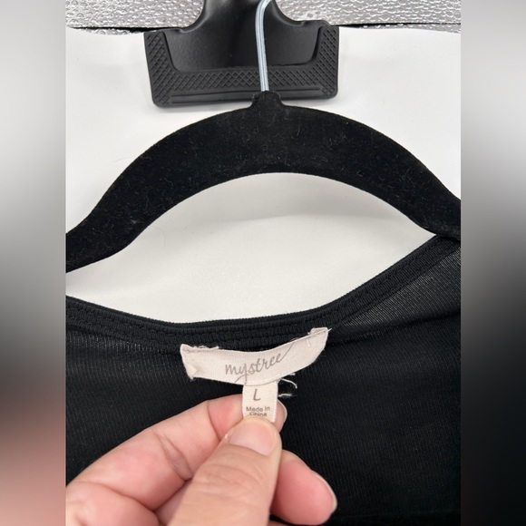 Mystree Velvet Burnout Bell Sleeve Top Sz Large Lace Up Festival Whimsigoth - Picture 5 of 8